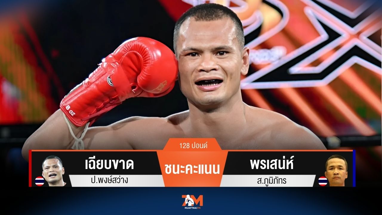 ผลมวยวันนี้ เฉียบขาด ป.พงษ์สว่าง ชนะคแนน พรเสน่ห์ ส.ภูมิภัทร