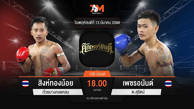 ไฮไลท์มวยศึกเพชรยินดี ระหว่าง สิงห์ทองน้อย ก๋วยบางคอแหลม พบ เพชรอนันต์ ต.สุรัตน์